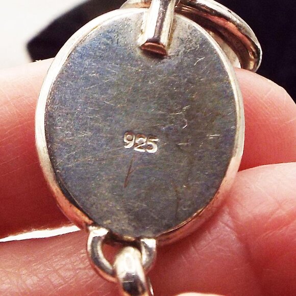 MASSIVE CITRINE & BLUE TOPAZ GEMS & MOBE PEARLS BEZEL SET STERLING BRACELET 30 - Picture 5 of 6